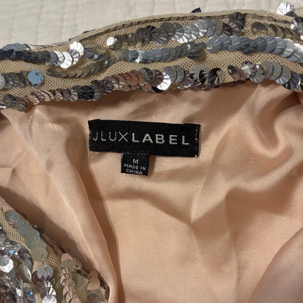 JLUXLABEL Sequin Embellished Top in Silver and Cream - Picture 2 of 3